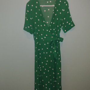 Green Polka Dot Midi Dress